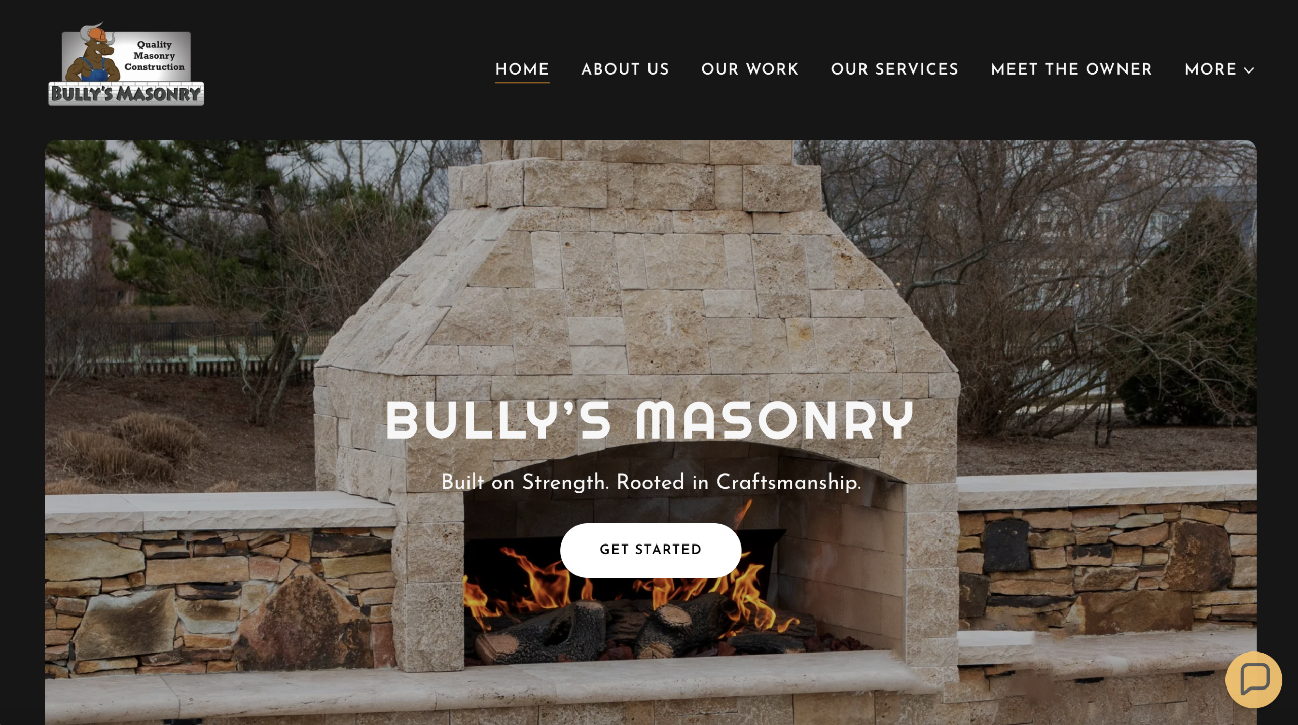 Bully's Masonry website after the redesign