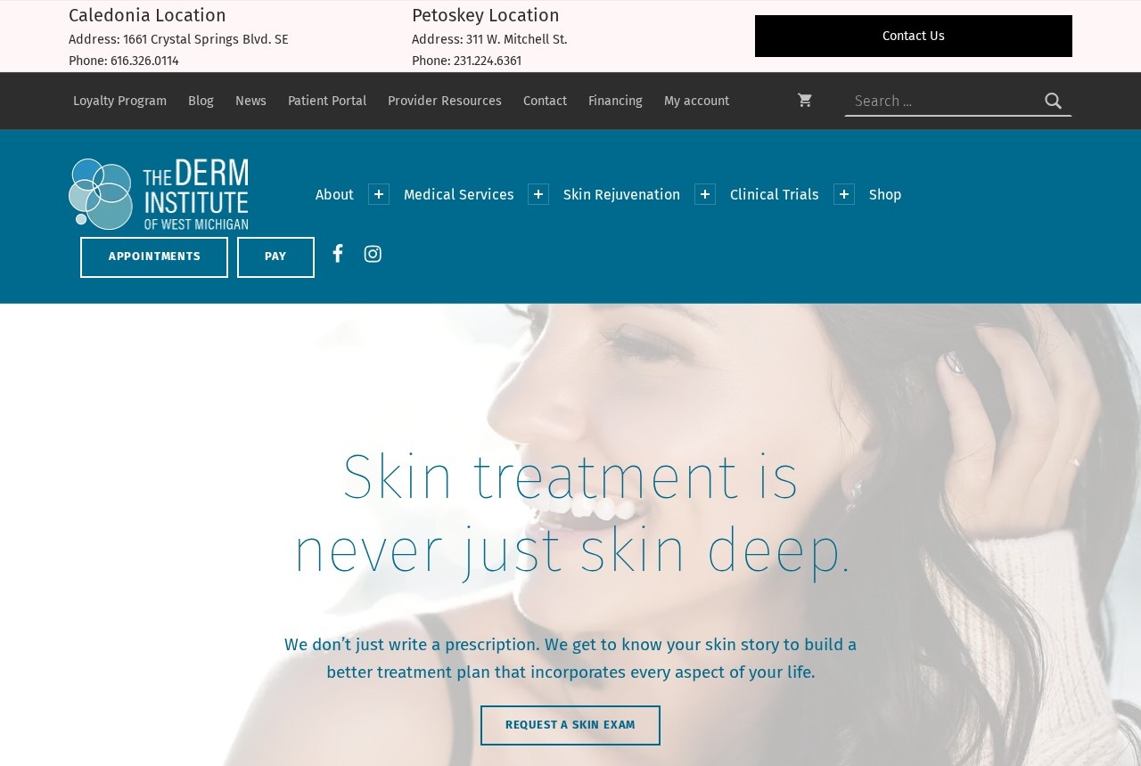 The Derm Institute of West Michigan website homepage