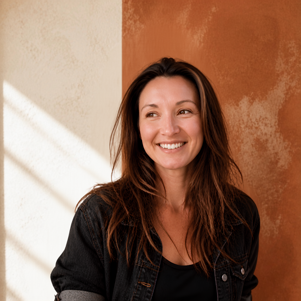Brittany Meyers, founder of Chaos to Clarity Digital Consulting, smiling in a denim jacket