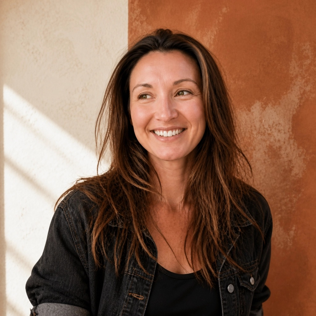 Brittany Meyers, founder of Chaos to Clarity Digital Consulting, smiling in a denim jacket